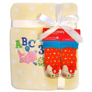 Detská deka Bobo Baby s ponožkami, béžová