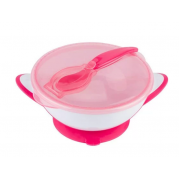 Baby Ono detská mištička s lyžičkou, ružová