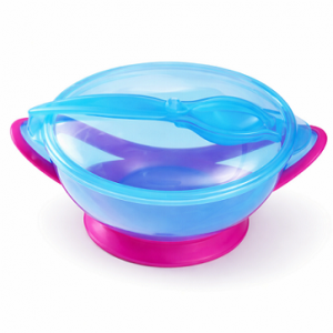 Baby Ono detská mištička s lyžičkou, modro-ružová