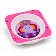 Akuku detská plastová miska Sloník, ružová
