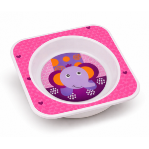 Akuku detská plastová miska Sloník, ružová