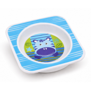 Akuku detská plastová miska Zebra, modrá