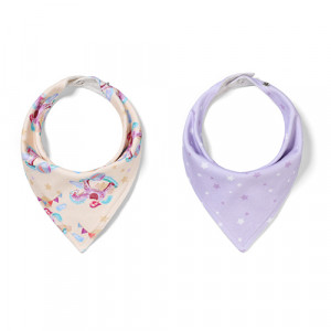 Šatkový bavlnený podbradník Baby Ono Horses, 2ks