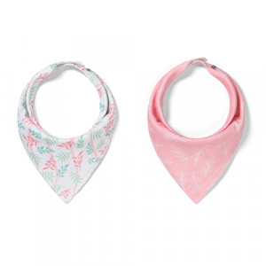 Šatkový bavlnený podbradník Baby Ono Leaves, 2ks