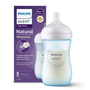 Dojčenská fľaša Philips AVENT Natural Response 260ml, 1m+ modrá