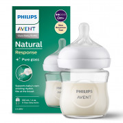 Dojčenská fľaša Philips AVENT Natural Response sklo 120ml, 0m+