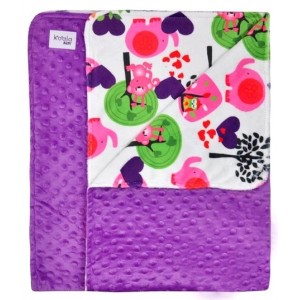 Detská obojstranná deka z Minky Koala Zoo, fialová
