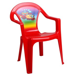 Detská plastová stolička, červená