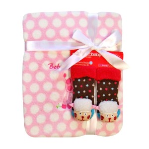 Detská deka Bobo Baby s ponožkami, ružová