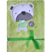 Detská deka Koala Srdiečka s medvedíkom, zelená