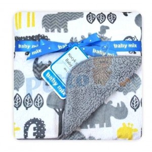 Detská obojstranná deka Baby Mix, sivá