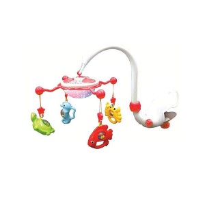 Kolotoč nad postieľku s projektorom/lampou Baby Mix, red