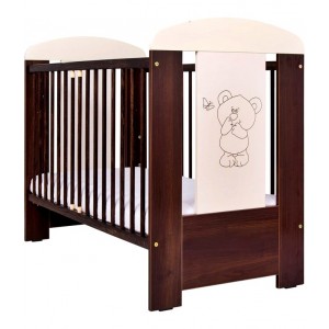 Detská postieľka Drewex Malý medvedík s motýlikom, orech