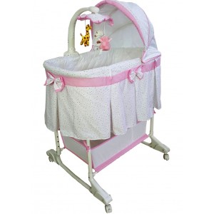 Multifunkčná kolíska a postieľka 2v1 Milly Mally Sweet Melody, simple pink