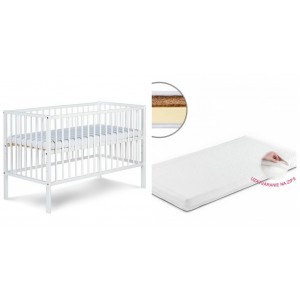 Detská postieľka RADEK X biela + matrac 120*60cm